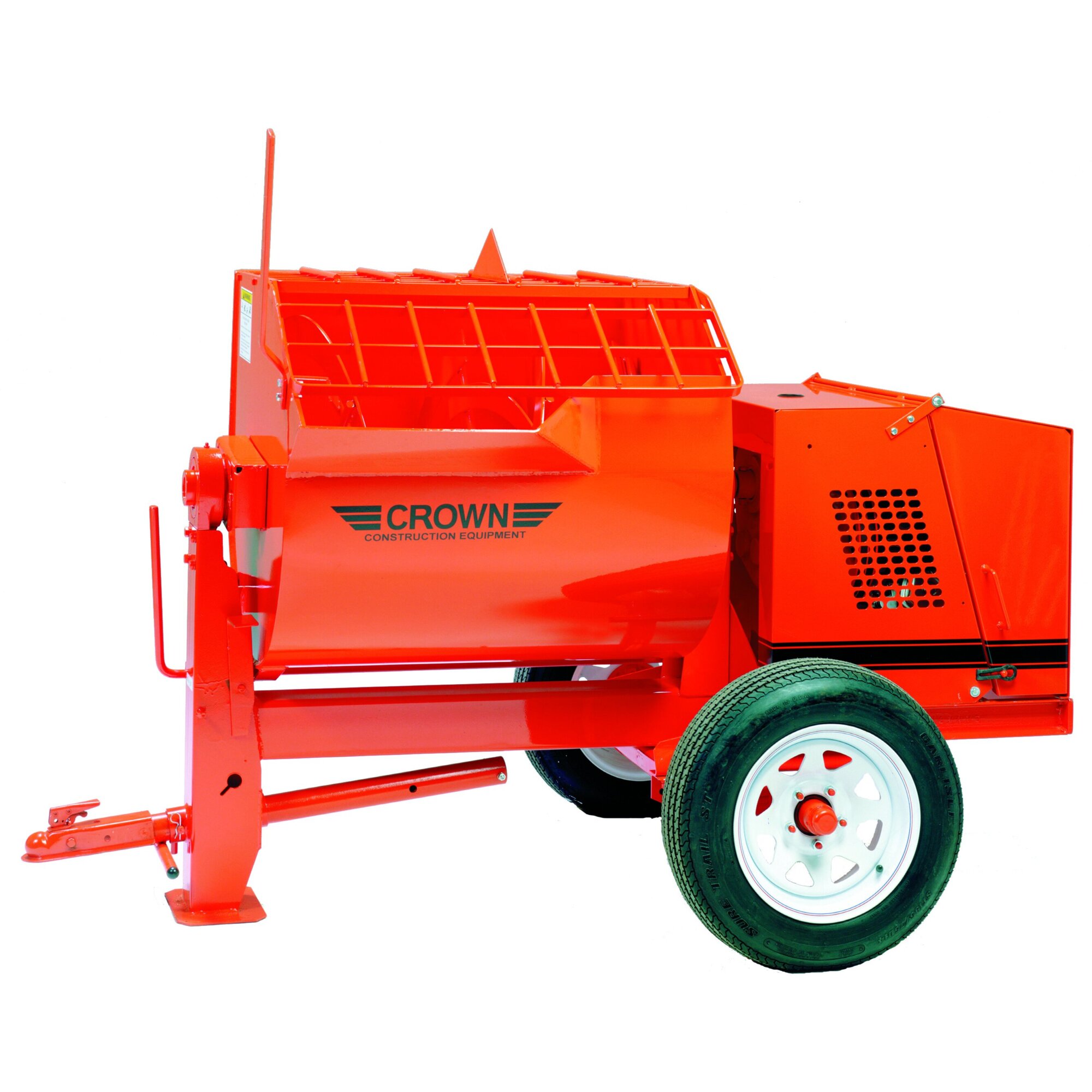 Crown 12 Cubic Feet Towable Mortar Mixer — 13 HP Honda GX390 Engine, Steel Drum, Ductile Iron Paddles, Pintle Hitch, Model# 12S-GH13